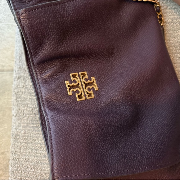 Tory Burch Dark Purple Shoulder Bag with Gold Accents - Picture 2 of 5
